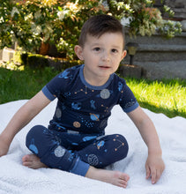 Load image into Gallery viewer, Silkberry Boys Bamboo Short Sleeve Pajama Set - Lost in Space Print