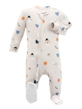 Load image into Gallery viewer, ZippyJamz Bamboo Winter Whemsy Sleeper - Grey