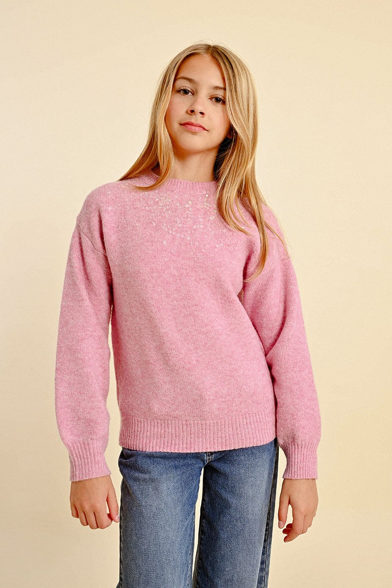 Girls hot pink sweater store