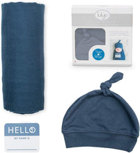 Load image into Gallery viewer, Lulujo Hello World Blanket and Knotted Hat