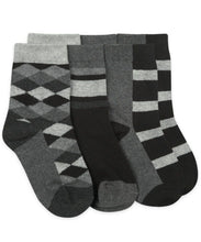 Load image into Gallery viewer, Jefferies Boys Argyle/Stripe Crew Socks - 3 Pack