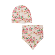 Load image into Gallery viewer, deux par deux Baby Organic Cotton Printed Hat & Bib Set