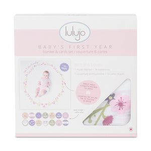 Lulujo Baby's First Year Blanket & Cards Set