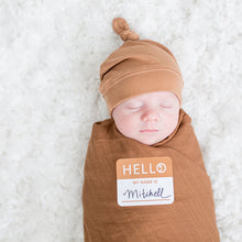 Load image into Gallery viewer, Lulujo Hello World Blanket and Knotted Hat