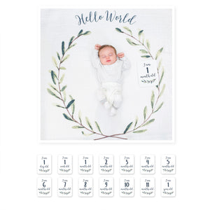 Lulujo Baby's First Year Blanket & Cards Set