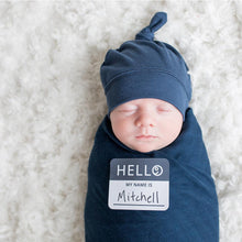 Load image into Gallery viewer, Lulujo Hello World Blanket and Knotted Hat