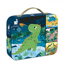 Load image into Gallery viewer, Janod 4 in 1 Progressive Puzzle - Dinosaurs