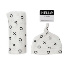 Load image into Gallery viewer, Lulujo Hello World Blanket and Knotted Hat