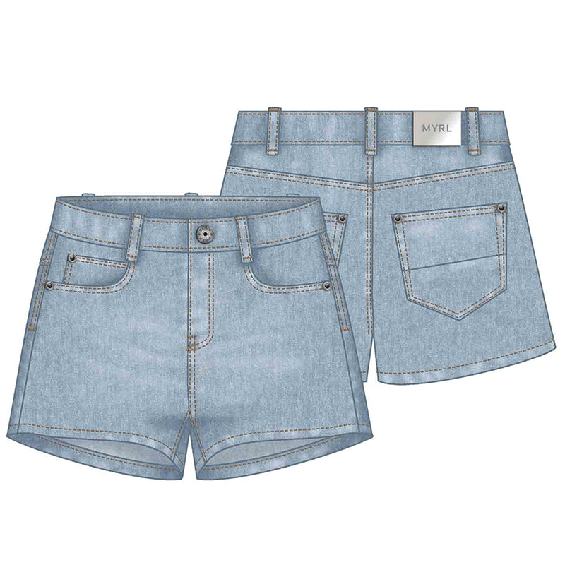 Mayoral Youth Girls Denim Shorts - Light Wash