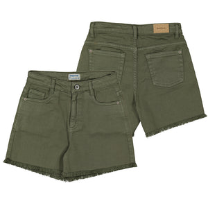 Mayoral Youth Girls Twill Shorts - Bayleaf