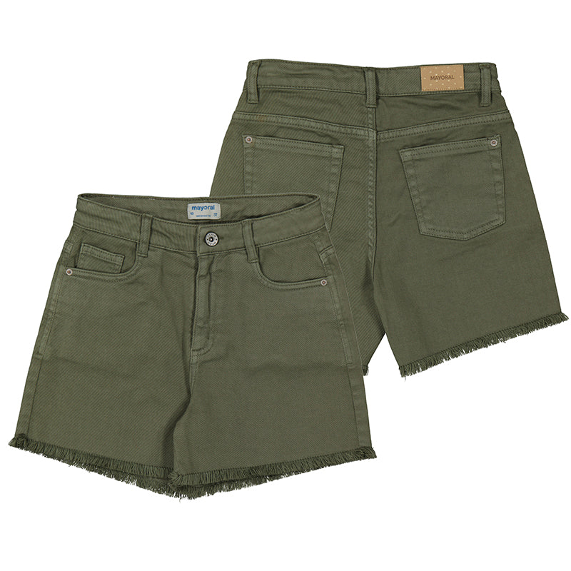Mayoral Youth Girls Twill Shorts - Bayleaf