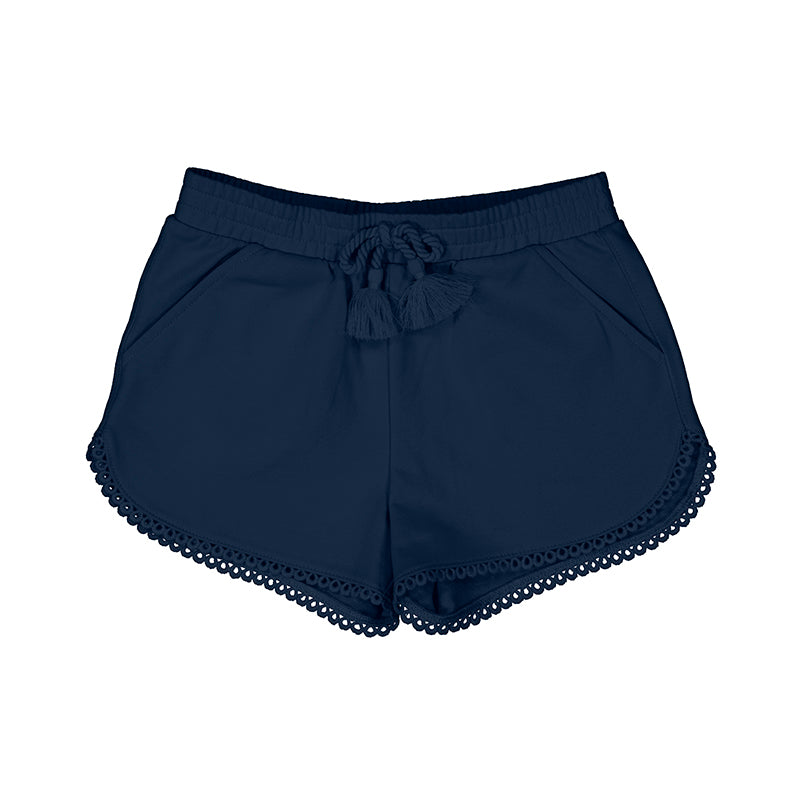 Mayoral Girls Chenille Shorts - Navy