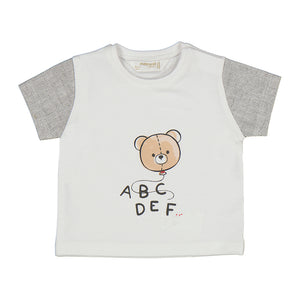 Mayoral Baby Short Sleeve Bear T-Shirt - White