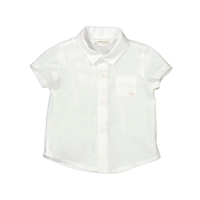Mayoral Boys Short Sleeve Collar Shirt - White