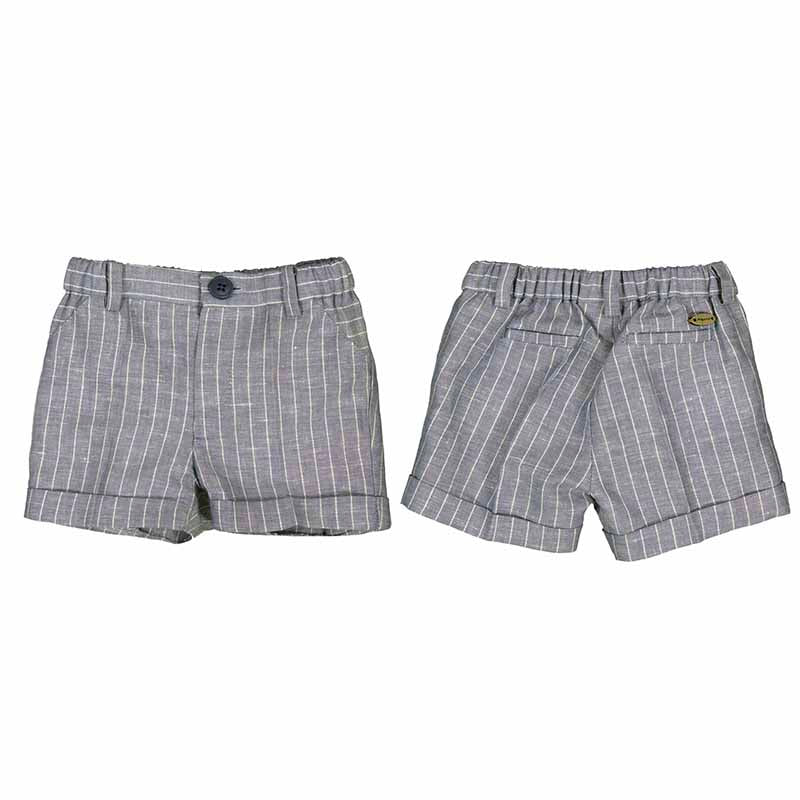 Mayoral Baby Boys Striped Linen Shorts - Navy Mix