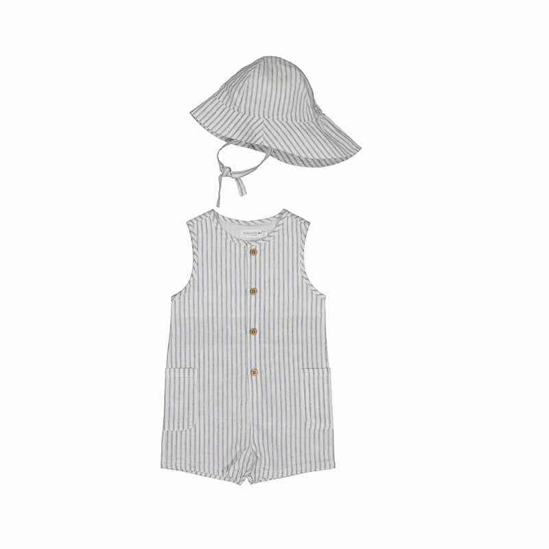 Mayoral Baby Overalls w/Hat - Natural