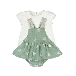 Mayoral Baby Girls 2PC Romper Skirt Set - Eucalyptus