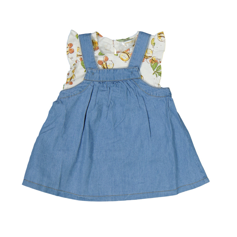 Mayoral Baby Girls Bees Denim Dress & T-Shirt Set