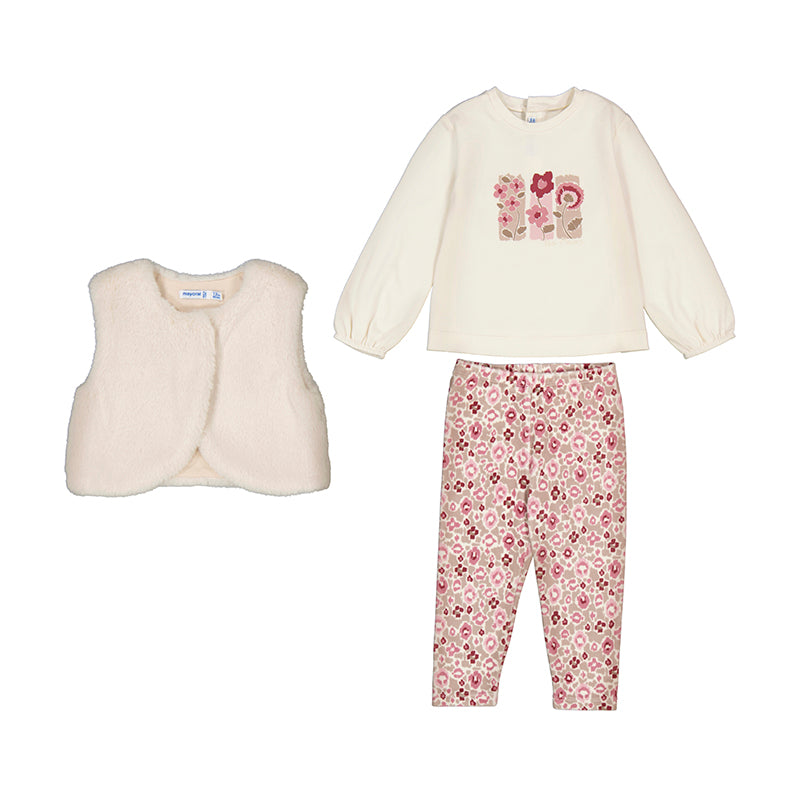 Mayoral Baby Girls 3PC Vest/Legging Set - Crystal