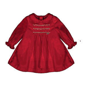 Mayoral Baby Girls Velvet Dress - Red