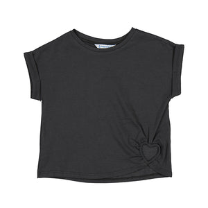 Mayoral Girls Heart Shirt - Charcoal