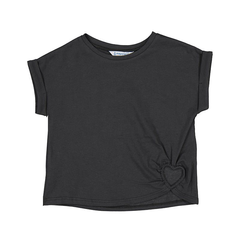 Mayoral Girls Heart Shirt - Charcoal