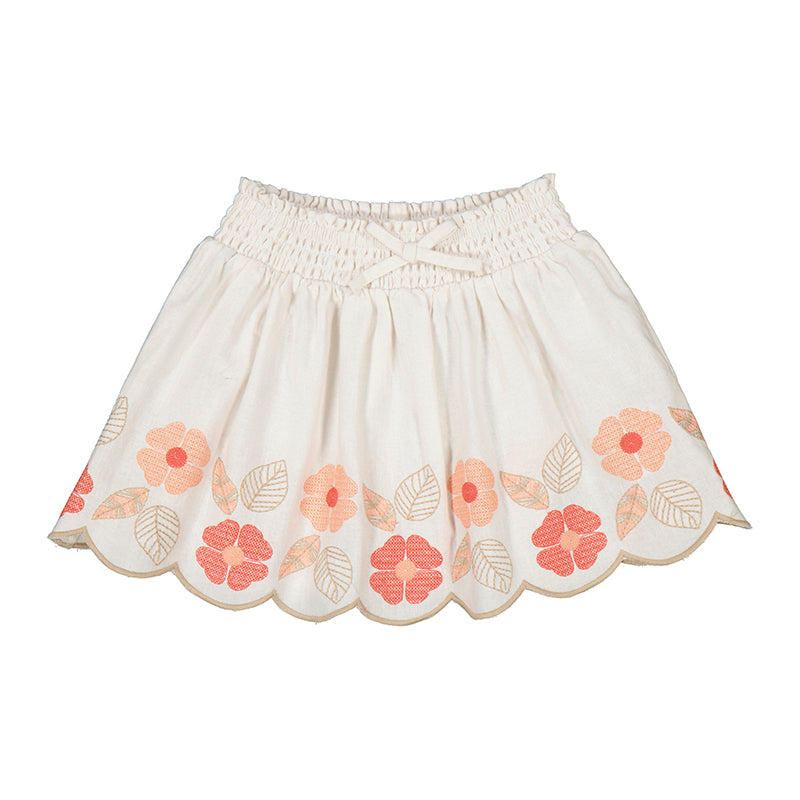 Mayoral Girls Embroidered Skirt - Bone