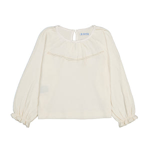 Mayoral Girls Long Sleeve Shirt - Macchiato