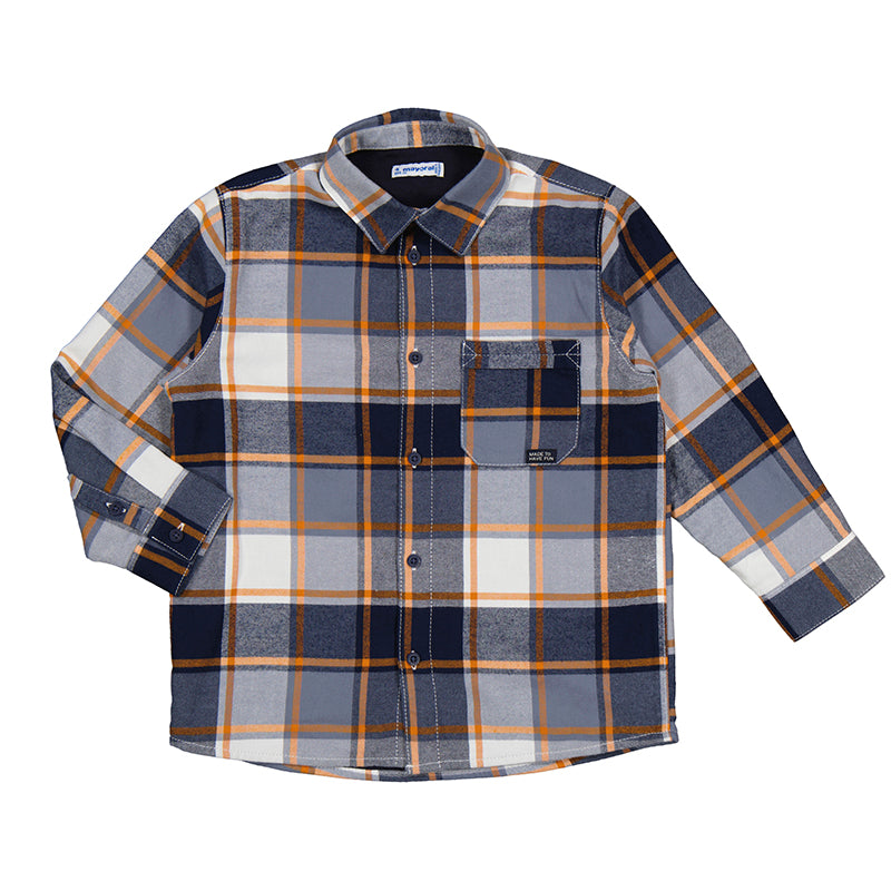 Mayoral Boys Checked Lined Overshirt - Carrot