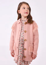 Load image into Gallery viewer, Mayoral Girls Knit Fringe Cardigan - Nude
