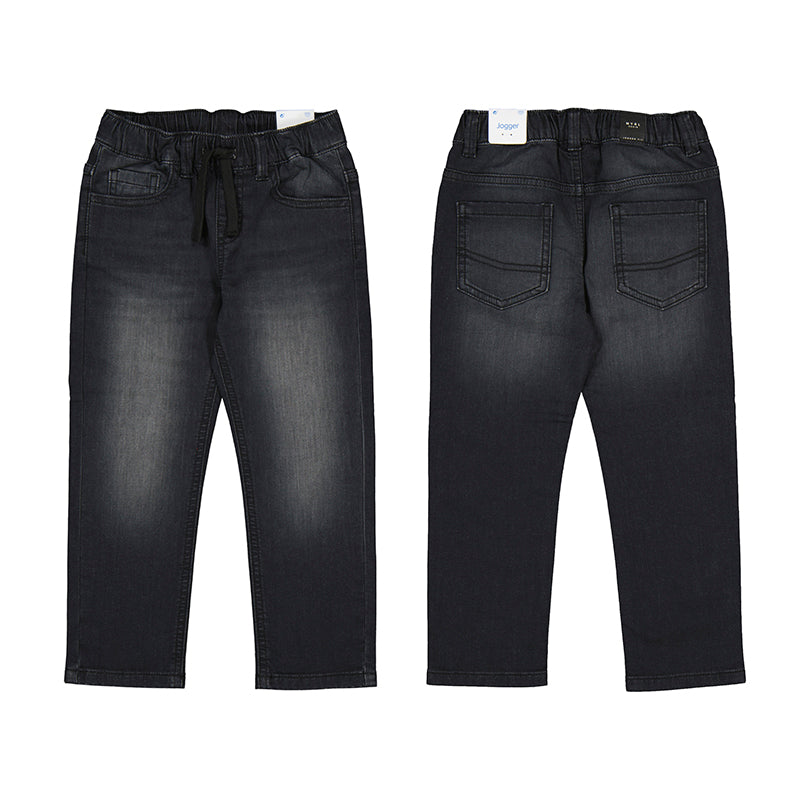 Mayoral Boys Soft Denim Jogger Pants - Black