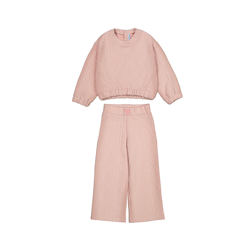 Mayoral Girls Quilted 2PC Tracksuit - Blush
