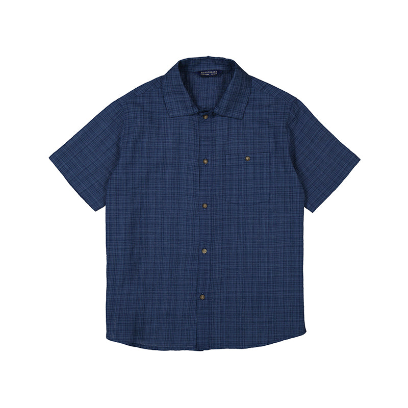 Mayoral Youth Boys Short Sleeve Collar Shirt - Midnight