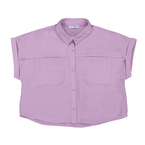 Mayoral Youth Girls Button Up Top - Lilac