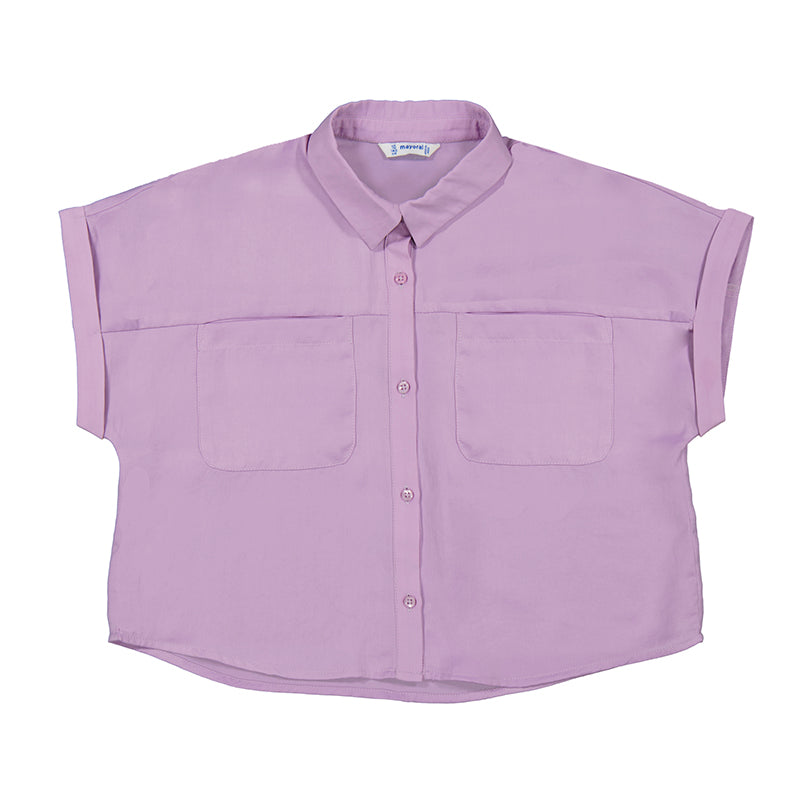 Mayoral Youth Girls Button Up Top - Lilac