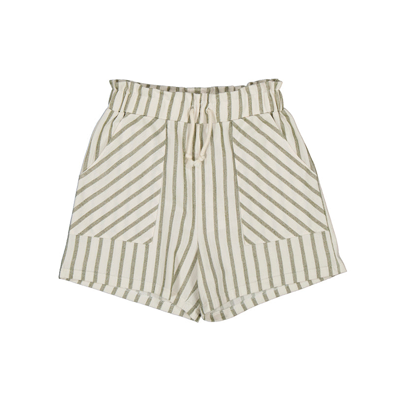 Mayoral Youth Girls Striped Shorts - Bayleaf