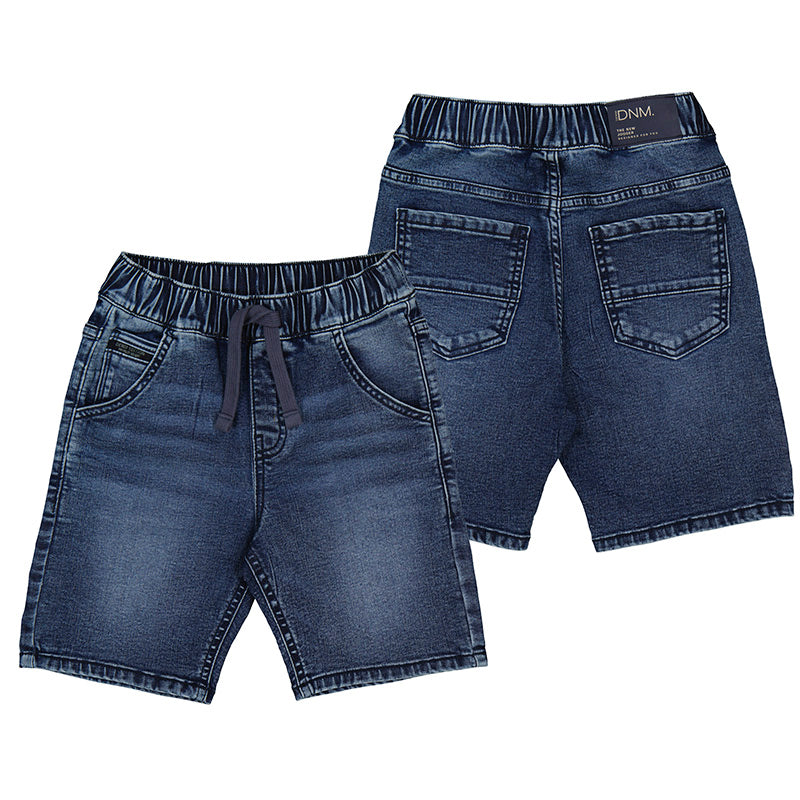 Mayoral Youth Boys Soft Denim Jogger Shorts - Medium Wash
