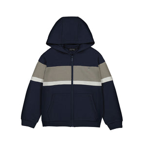Mayoral Youth Boys Striped Zip Hoodie - Navy