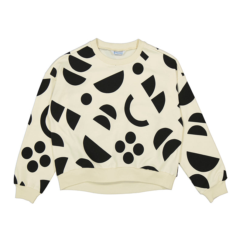 Mayoral Youth Girls Print Sweatshirt - Macchiato