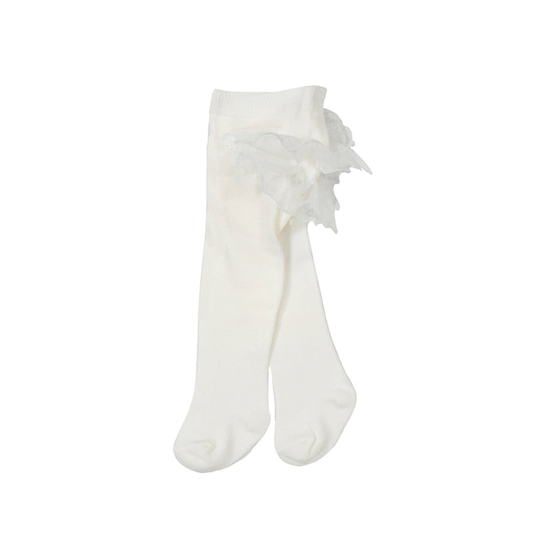 Mayoral Baby Girls Ruffle Tights - Natural
