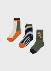 Mayoral Boys 3-Pack Organic Cotton Socks - Oregano