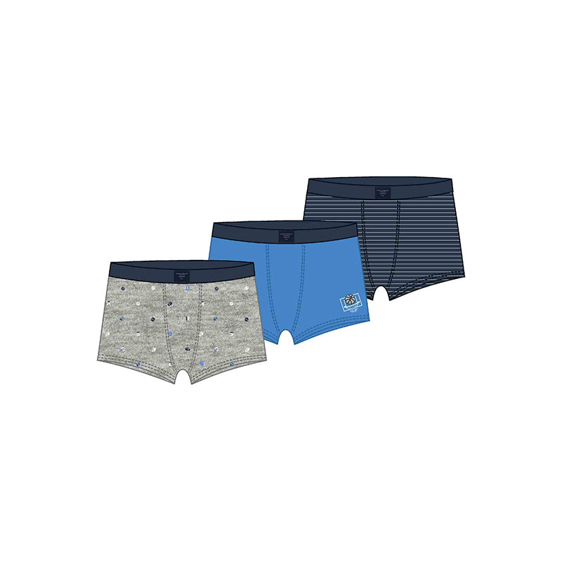 Mayoral Boys 3 PC Boxer Set - Blue/Grey