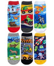 Load image into Gallery viewer, Jefferies Socks Boys Space, Pirate, Dino Crew Socks - 6 Pack
