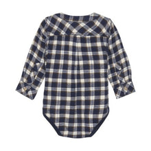 Load image into Gallery viewer, Minymo Baby Boys Long Sleeve Check Bodysuit - Parisian Night
