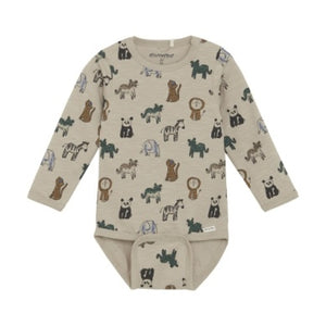 Minymo Baby Boys Long Sleeve Onesie - Tan