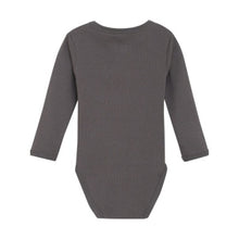 Load image into Gallery viewer, Minymo Baby Boys Long Sleeve Ribbed Onesie - Dark Gull Grey
