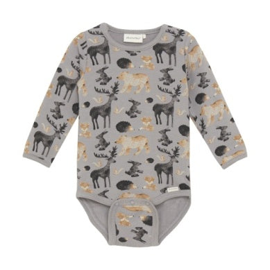 Minymo Baby Boys Long Sleeve Bodysuit - Animal Print
