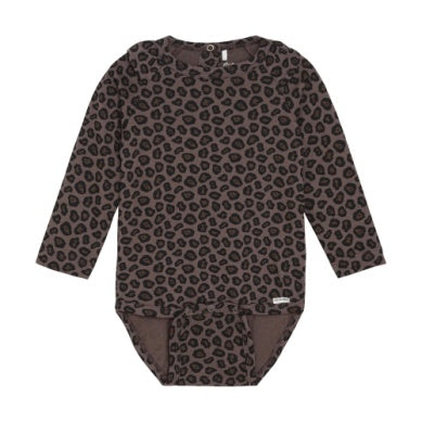 Minymo Baby Girls Long Sleeve Onesie - Chocolate