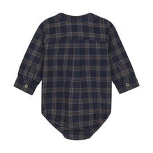 Load image into Gallery viewer, Minymo Baby Boys Long Sleeve Check Bodysuit - Parisian Night
