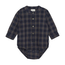 Load image into Gallery viewer, Minymo Baby Boys Long Sleeve Check Bodysuit - Parisian Night
